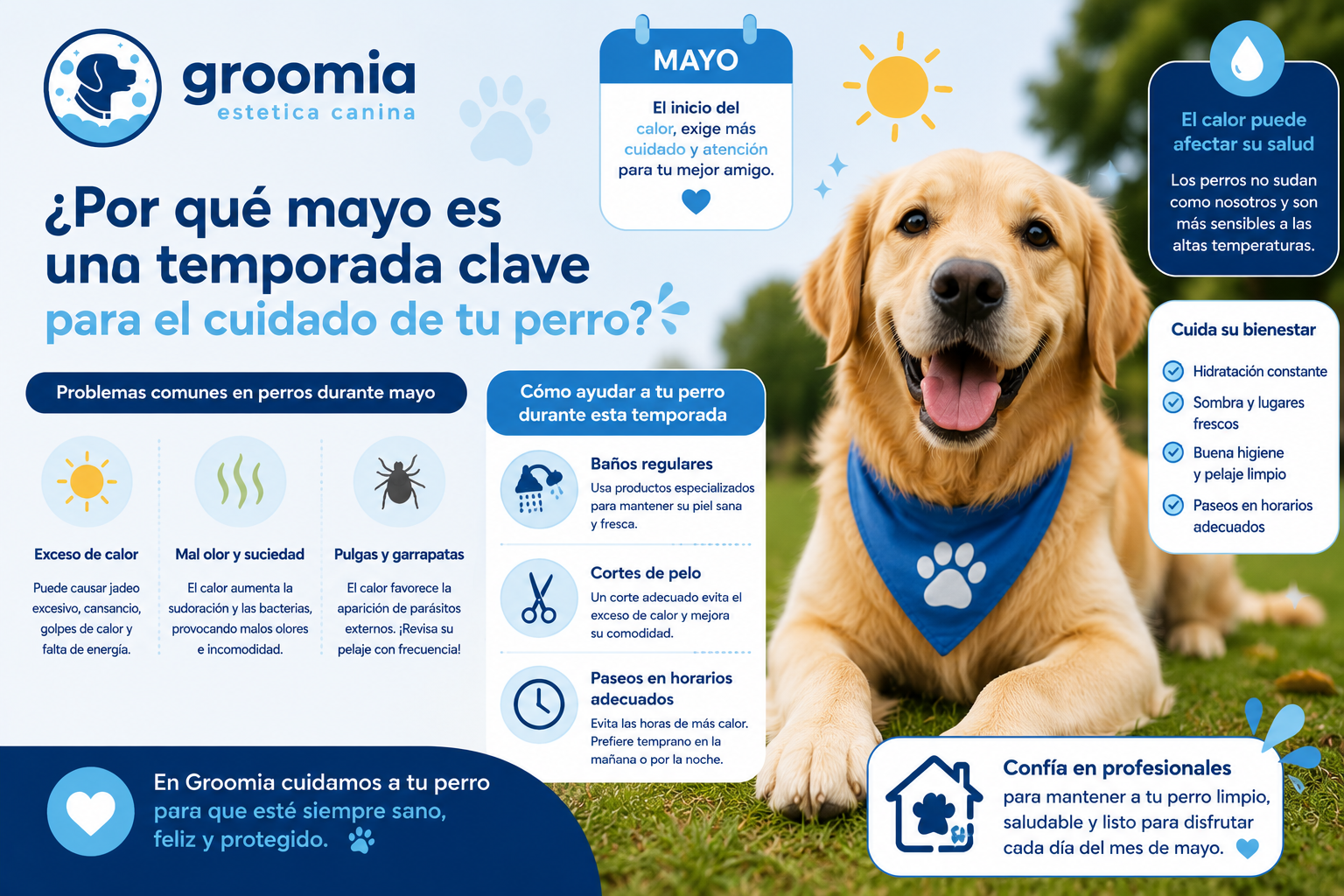 ¿Por qué mayo es una temporada clave para el cuidado de tu perro?